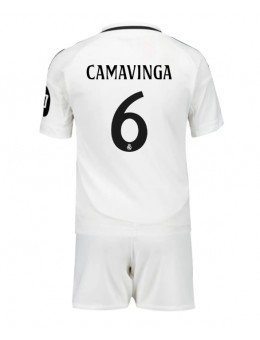 Real Madrid Eduardo Camavinga #6 Replika Hemmakläder Barn 2024-25 Kortärmad (+ byxor)